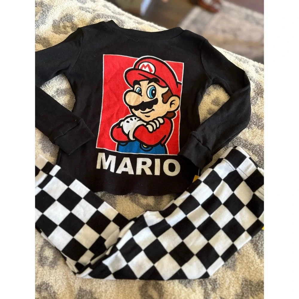 NEW boys size 2T Super Mario Brothers two piece fitted pajamas